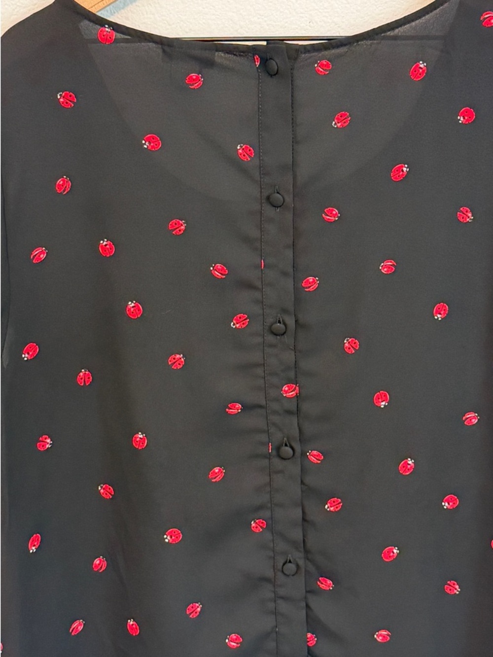 torrid Black Blouse with Red Ladybug Print - Picture 4 of 5